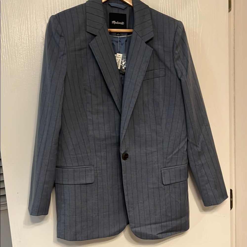 Men's Blue Pinstripe Blazer